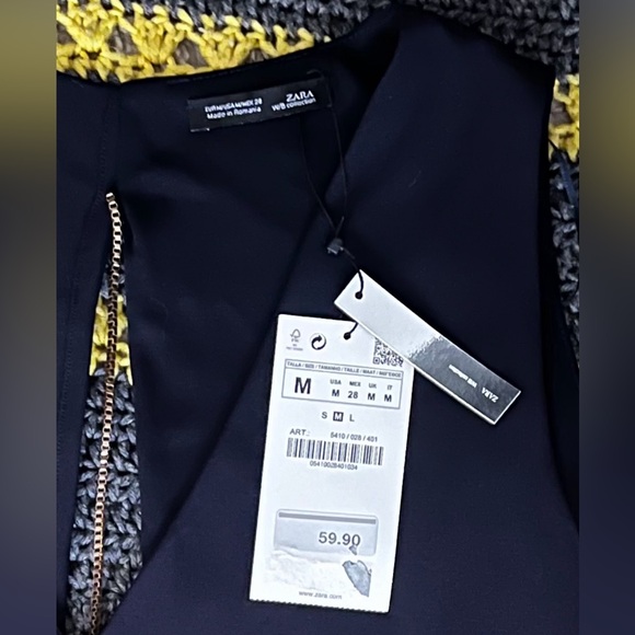 NWT Zara women’s Navy blue Sleeveless Tank top open back size M - Picture 5 of 5